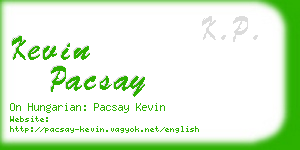 kevin pacsay business card